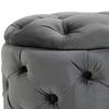 Vintage Hocker, Sitzhocker Aufbewahrungshocker Hocker Fußhocker mit Aufbewahrung, Gepolsterter Hocker, Metall, Schaumstoff, Anthrazitgrau, 55 x 55 x 42 cm