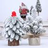 Snow Dusted Christmas Tree Desk Decoration With Wood 20cm Height For Living Room Bedroom Tabletop Decoration