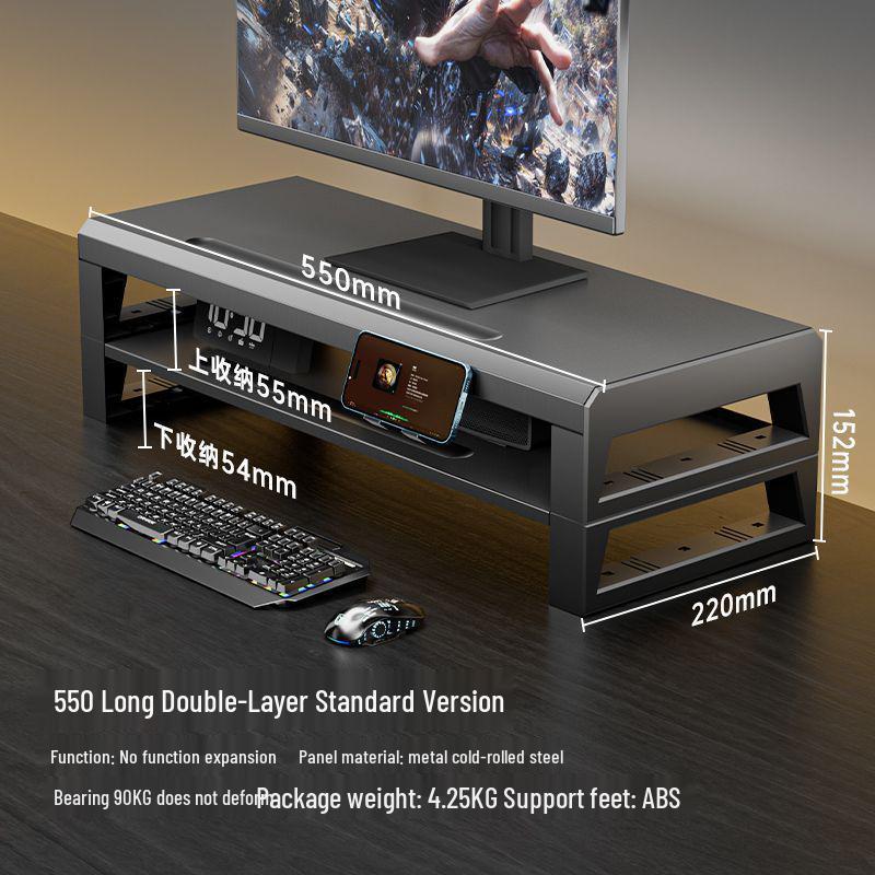 Multifunctional USB Monitor Riser Stand and Desktop Organizer