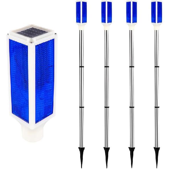 Aolyty Solar Lights Outdoor, Waterproof Driveway Markers Reflective, Warning Flash Light with 2 Lighting Modes, LED Solar Light 4 Pack for Parking