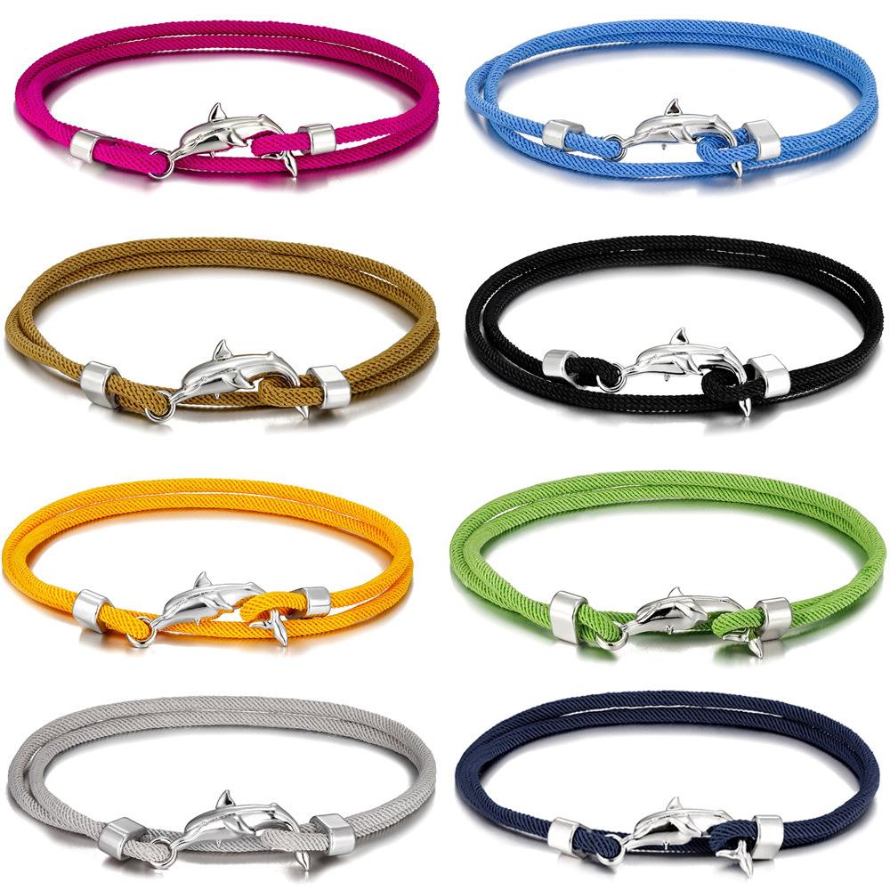 Milan Rope Colorful Multi-Circle Adjustable Boys And Girls Bracelet Small Fresh Dolphin Hand Rope