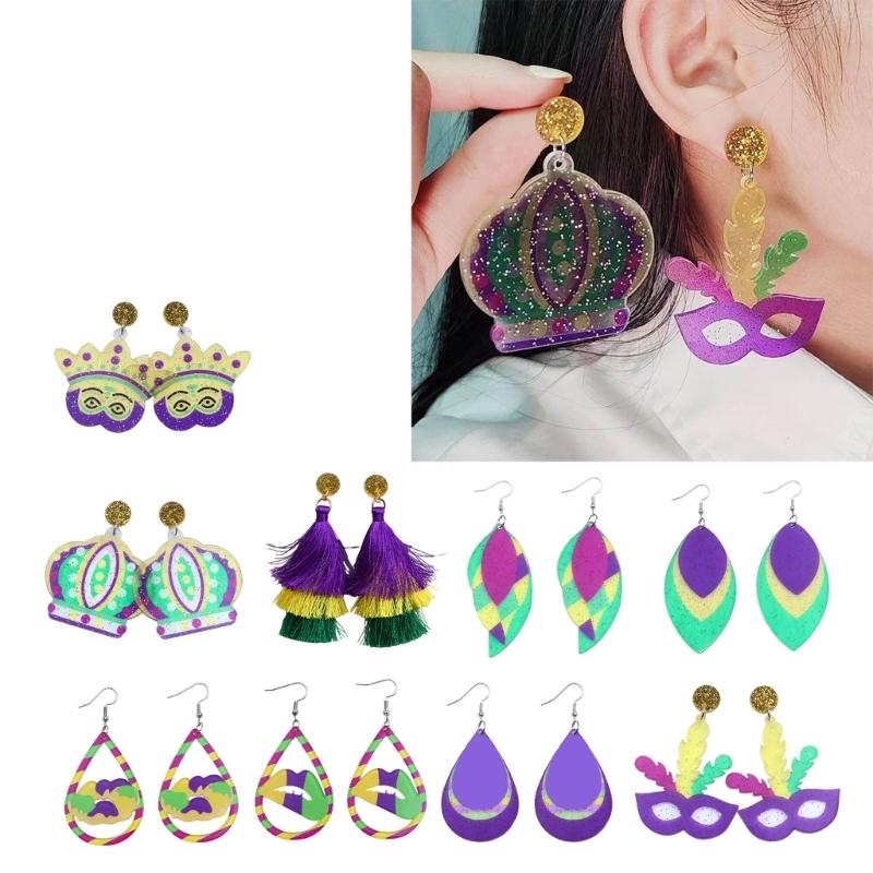Fashion Carnival Earrings Bohemian Colorful Dangle Drop Earrings Brazilian Sambas Dancer Ear Accessories Pendant Earrings