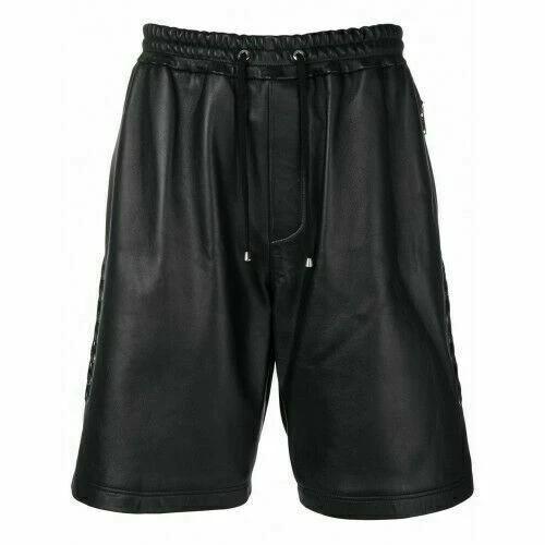 Lambskin Classic Boxer Unique Men Leather Biker Shorts Stylish Sports Genuine