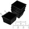 6Sets Pegboard Bins Plastic Storage Baskets Heavy-Duty Garage Workshop Craft Room Tool Organizers Pegboard Wall Storage