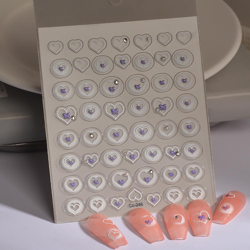 

3D Стразы в форме сердца и бабочки, искусственный жемчуг, наклейки для нейл-арта