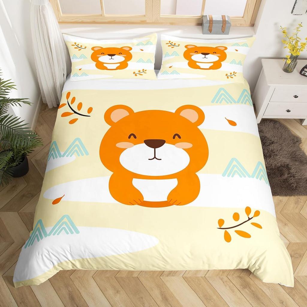 New Cute Farm Animals Duvet Cover King Size Cartoon Sheep Quilt Cover for Kids Boys Girls Teens Cute Animal Bed Set 3 Piece Set