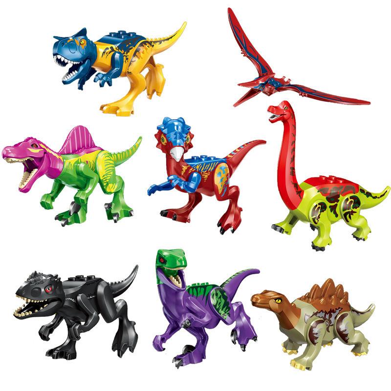 Dinosaur Building Block Model Tyrannosaurus Rex Pterosaur Triceratops Velociraptor Small Particle Assembly Children'S Toys