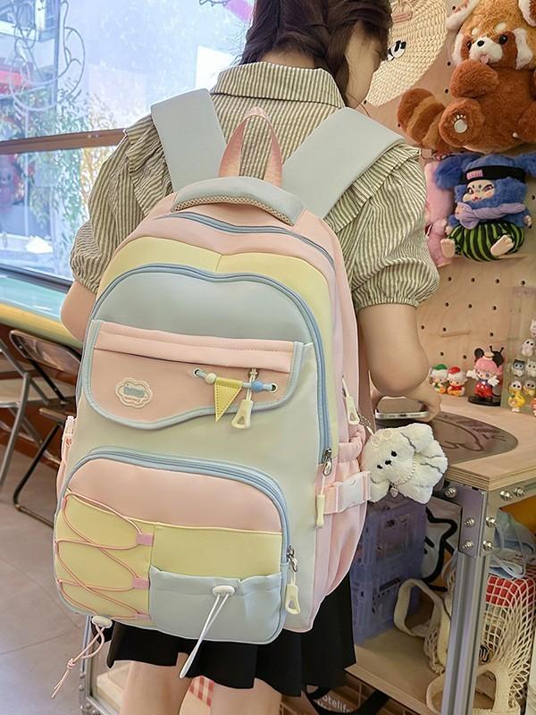 Dopamine Style Girls Backpack With Nylon For School And College