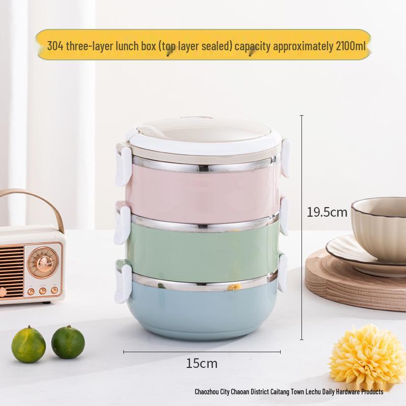 Runde Mehrschichtige Bento-Box: Luftdichte, isolierte und unterteilte Lunchbox - Perfektes praktisches Geschenk