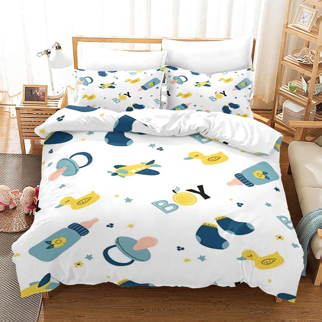 Yellow Duck Bedding Set Single Twin Full Queen King Size Little Duck Bed Set Aldult Kid Bedroom Duvetcover Sets 3D Print 020