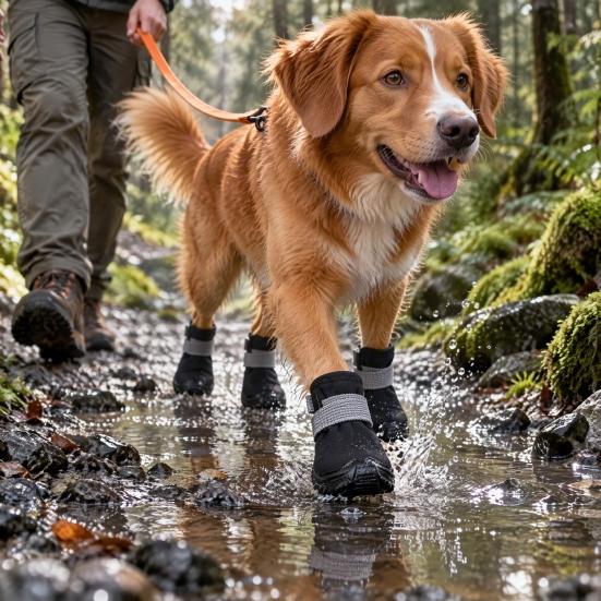 Comfortable Paws Covers for Travel Waterproof Dog Shoes Small Medium and Large Dogs, Non-Slip Oxford Cloth Heavy Duty Boots Daily Walks