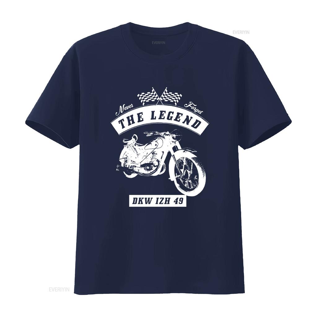 DKW IZH 49 Motorfiets Klassiek Retro T-shirt Vergeet Nooit De Legende Ontwerp vintage Gewassen streetwear Casual