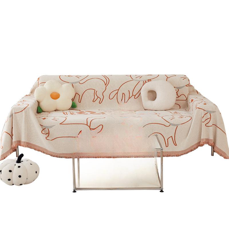 Sofa Cover Cloth Four Seasons Universal Anti-Scratching Chenille Sofa Towel Full Covered Double Sofa Cover Blanket