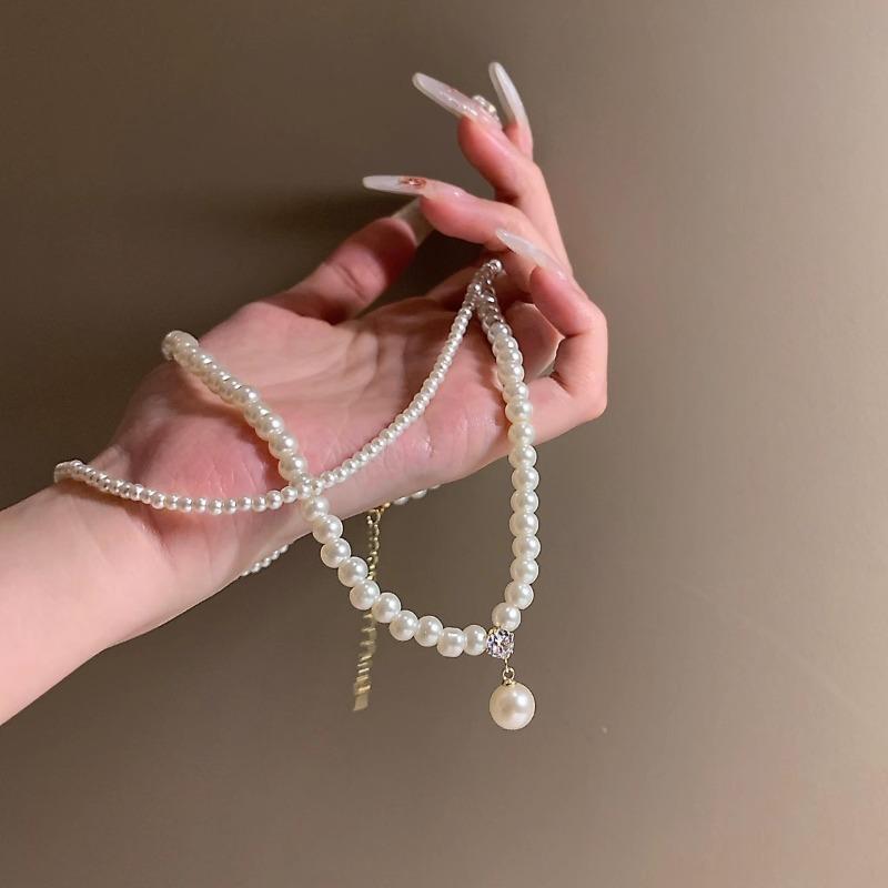 Нежный ветер разорванная серебряная жемчужная цепочка женская нишевый дизайн чувство премиум цепочка на ключицу цепочка на шею темперамент