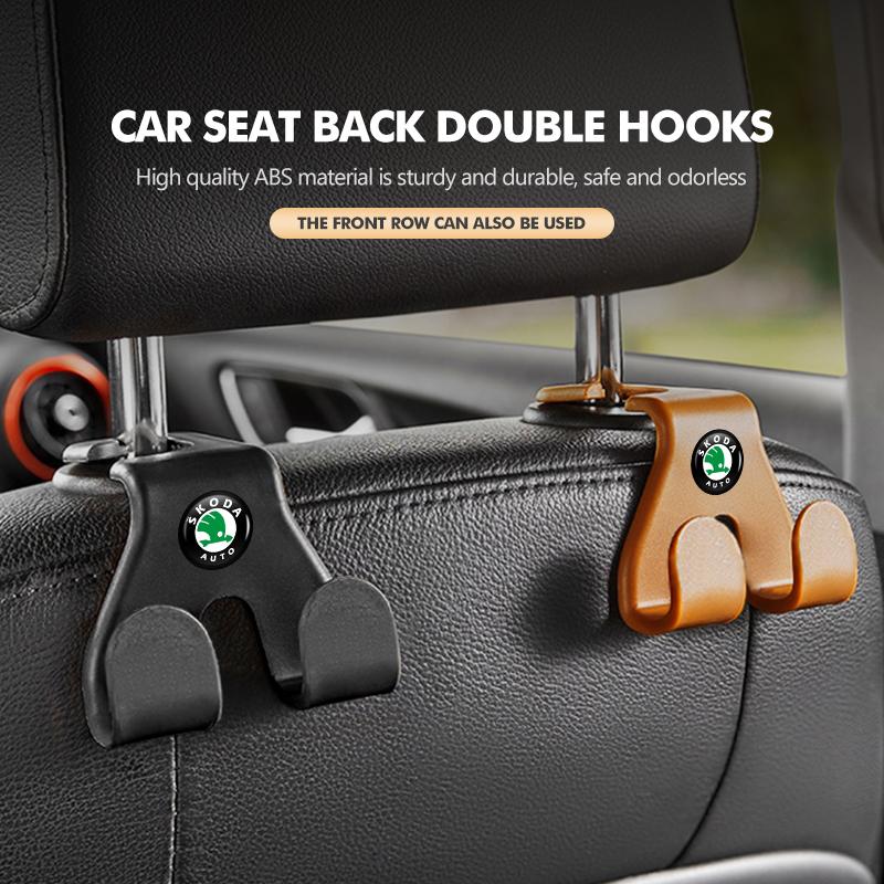 AAABR1 ABS Car Headrest Hook Rear Seat Back Hooks Hanger Interior Accessoies For Skoda Octavia A5 A7 RS Fabia Superb Rapid Karoq