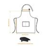 Kitchen Apron Set for Adults, Adjustable Size Apron Baking DIY Hat Protects Against Stains in Kitchen