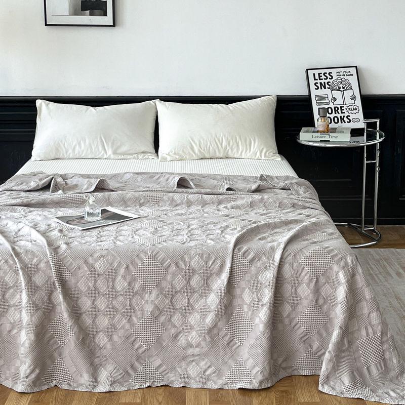 Plaid Cotton Gauze Blankets For Beds Summer Breathable Quilt Blanket Bed Sheet Bedspread Sofa Cover Throw Blankets Dusty Pink