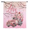 Valentine'S Day Love Truck Rose Branch Sheer Window Curtain Tulle Curtains for Livingroom Bedroom Hotel Home Decor Voile Drapes