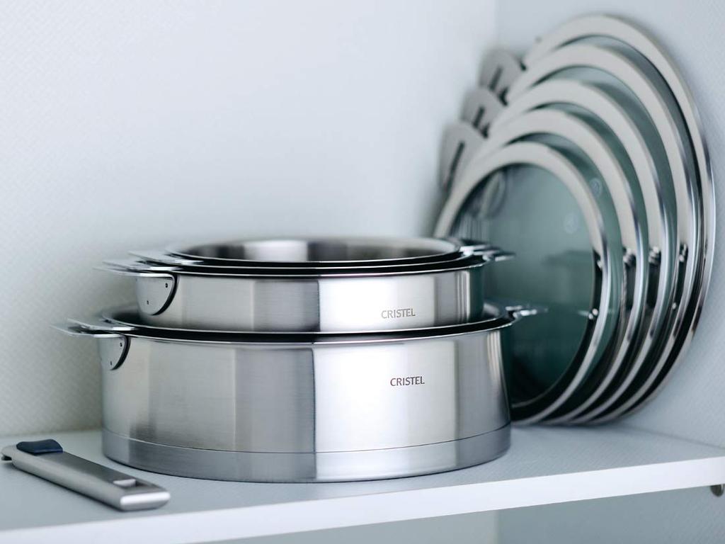 CRISTEL Stainless Steel Pot L Shallow Pot 20cm Gas IH Oven Compatible S20QL Japanese Made In France [Authorized Product]