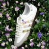 Adidas Originals X Juice Samba Og Floral Fresh Summer Limited Durable Low-Top Sneakers Unisex Sneakers White HQ5155