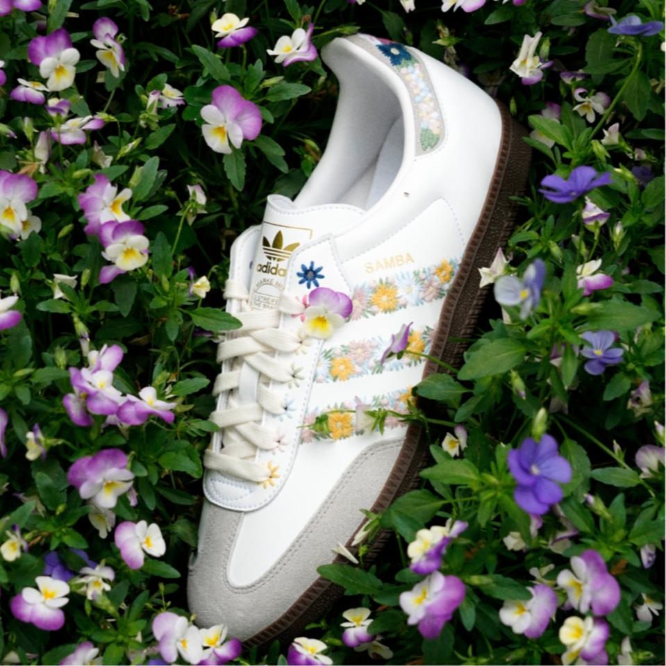 Adidas Originals X Juice Samba Og Floral Fresh Summer Limited Durable Low-Top Sneakers Unisex Sneakers White HQ5155