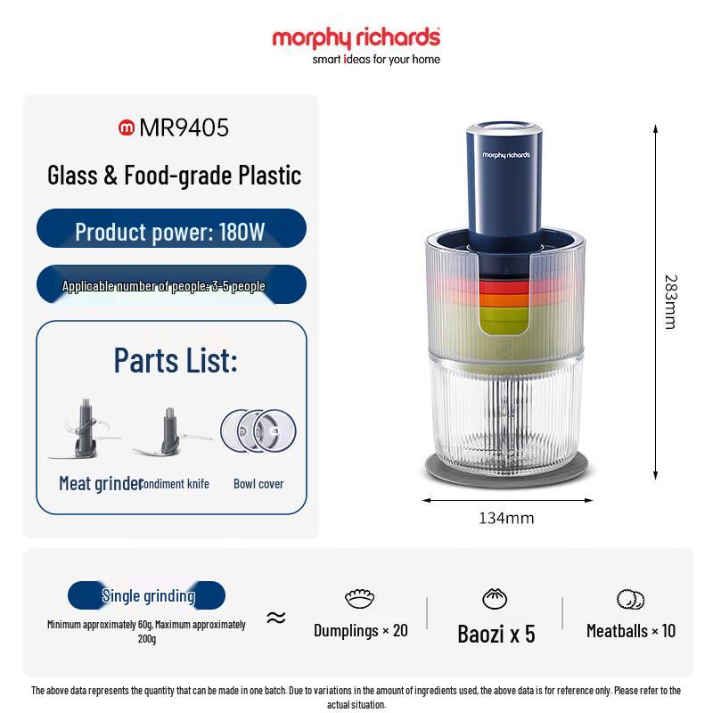 Morphyrichards MR9405 Multi-function Food Processor with Nesting Storage CN Plug (adapter Included)