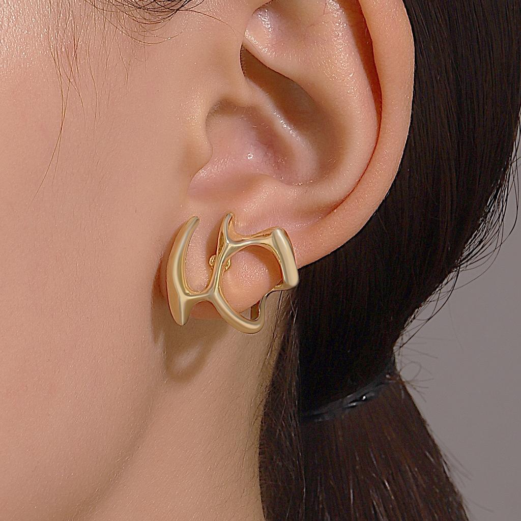 Fashion Sliver Color Water Drop Earrings For Women Vintage Punk Metal Irregular Personality Earrings Jewelry