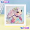 Turtle Diamond Painting Wooden Frame, 5D Diamond Painting for Children and Girls, DIY Craftsmanship Home 18x18cm