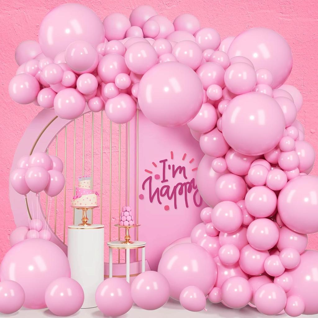 120Pcs pink latex balloon set suitable for birthday parties, weddings, Valentine's Day party decoration