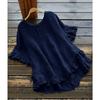 Plus Size Women's Buttonless Pleated Ruffle Edge Front Short Back Long Flared Sleeve Round Neck Top Fashionable Comfortable Soft Casual T-shirt