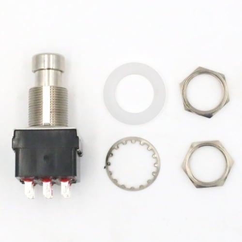 Set of 2 Switchcraft 3PDT Foot Switches, 3-Pole, 2-Contact, 9-Pin, Black, Push Switch