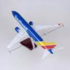 Large Model Airplane Southwest Airlines Boeing 737 Plane Models 1:85 Scale Diecast Airplanes with LED Light for Home Decor Colle