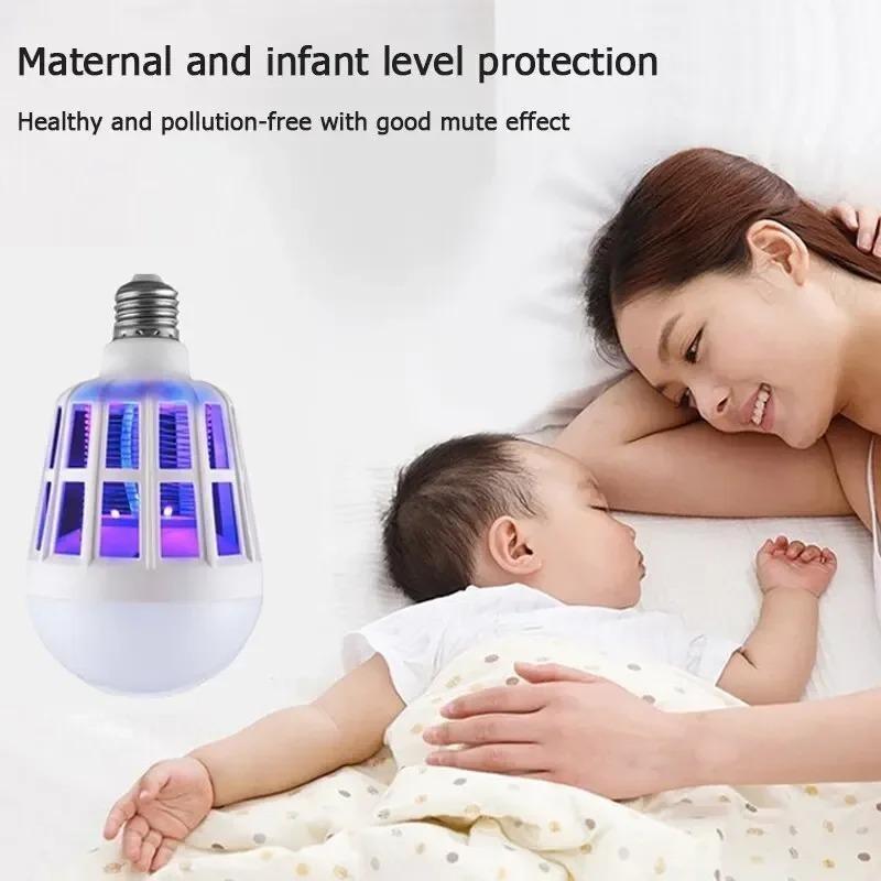 LED Mosquito Killer Light Bulb Bulk 2 In 1 Electronic Lamp for Fruit Flies Bug Fly Insect Suitable for Indoor Entryway Patio Doorway Corridor Mosquito