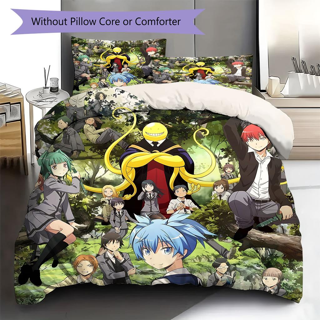 Alien Teacher Pattern Bedding Quilt Set Quilt Cover Pillowcase Home Decoration Birthday Gift (1 * Duvet Cover + 2 * Pillowcase, Without Core)