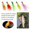 6 STÜCKE 6 Farben Marabou Crappie Jigkopf Haken Eisfischen Panfish Sonnenfisch Forelle Walleye Angelköder Haken