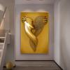 Abstract Gold Metal Figure Statue Minimalist Wall Art Print Canvas Painting Posters for Living Room Modern Home Decor