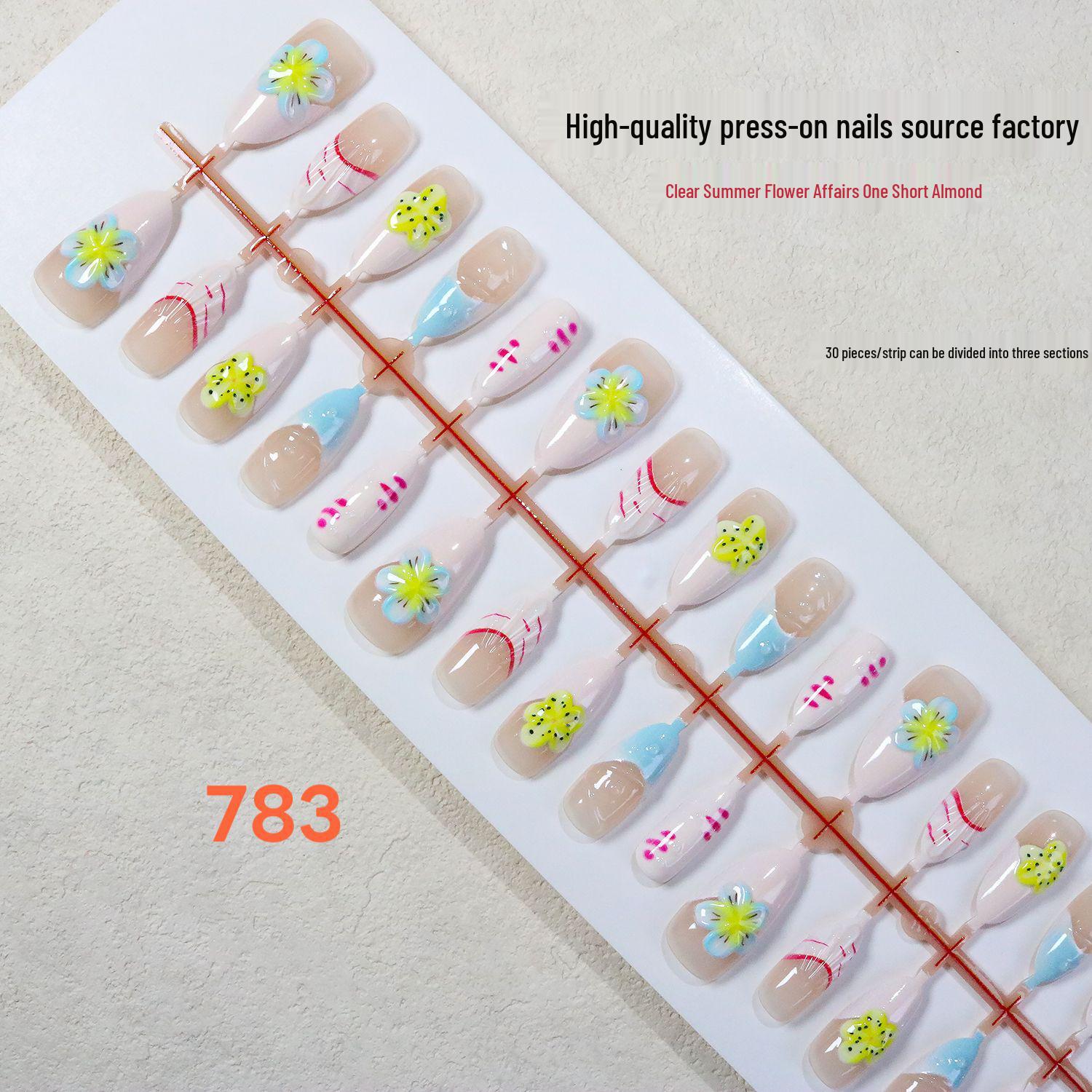 European and American Dopamine 3D Carved Flower Nail Art Stickers – Chic & Stylish Wearable Nail Tips M/S/XS