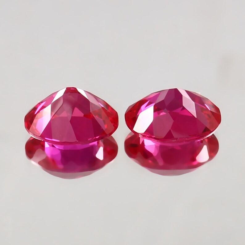 AAA 10x8 MM Flawless Blood Red Ruby Oval Cut Loose Gemstone Mozambique 2pcs