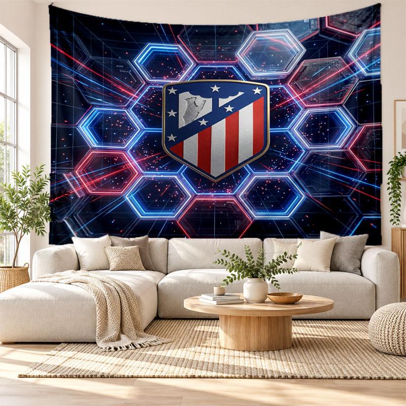 Atletico Madrid Wall Tapestry, Soft Fabric Wall Hanging, Decorative Backdrop For Bedroom Home Wall Art
