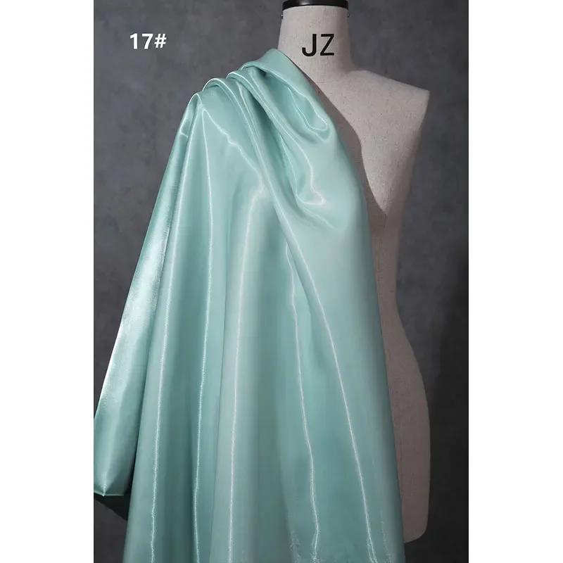 150Cm Wide Luxury Glossy Metallic Liquid Satin Fabric Galaxy Shiny Cloth Crafts for Fashion Designer Show Dress Comfort Material