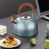 Stainless Steel Star Point Whistle Kettle Flat Bottom Teapot Stove Water Kettle  Induction Cooker