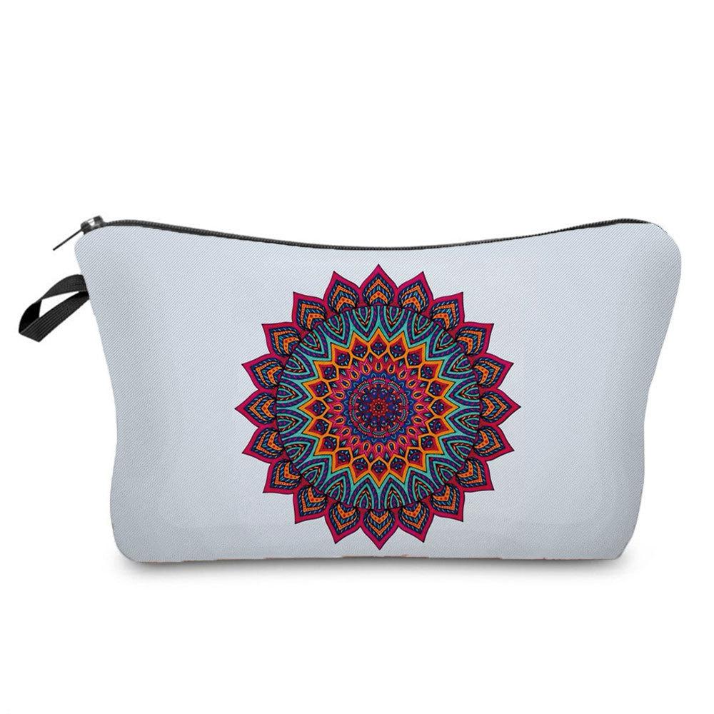 Women Datura Flower Print Cosmetic Bag Toiletries Organize Travel Storage Case 6671