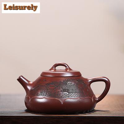 320ml Authentic Yixing Purple Clay Teapots Raw Ore Iron Red Dragon Blood Sand Tea Pot Kettle Tea Ceremony Customized Teaware