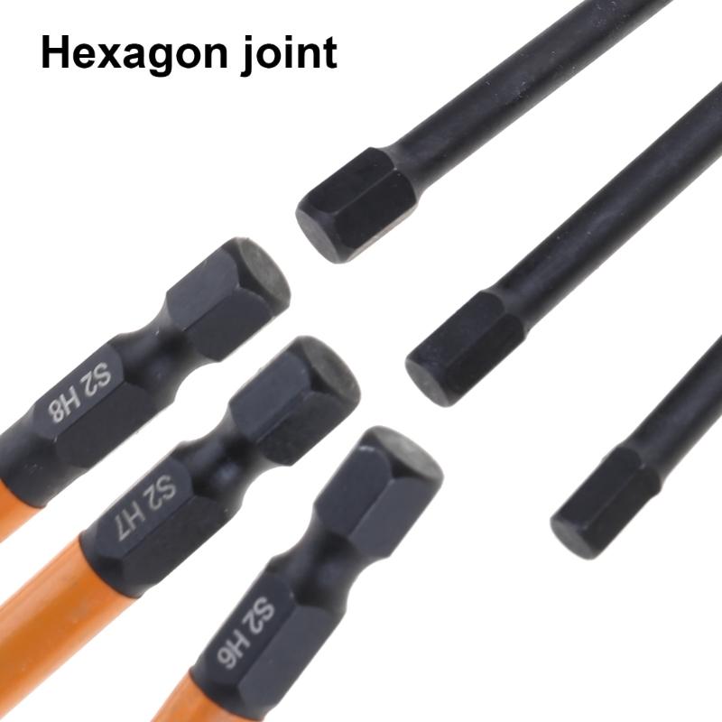 10Pcs Impacts Hex Head Wrenches Drill Bit Set 1/4" Hex Shank Steel Hex Bit Set Tip with Magnetism Screwdriver Bit