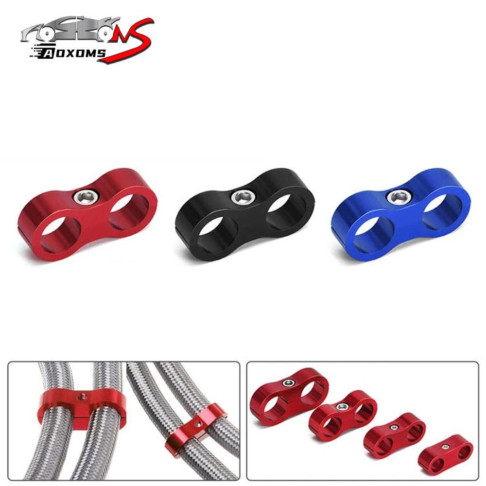 4Pcs Hose Separator Clamp Fitting Connector 6AN for Gas/ Oil/ Fuel Hose/ Line