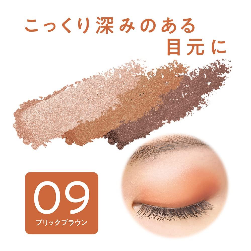 Cezanne Tone Up Eyeshadow 09 Brick Brown 2.6g 3-Color Eyeshadow with Applicator