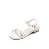 Korean version of silver thick heel fairy style sandals female 2025 summer new retro outer wear versatile skirt vacation sandals