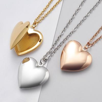 Steel Family&Lovers Jewelry Gift Photo Frames Pendant DIY Necklace Necklaces Photo Picture Locket