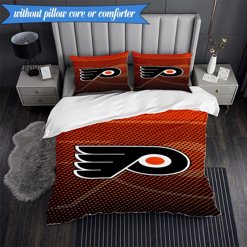 3PCS Flyers Hockey Team Bedding Set,Including 1pc Duvet Cover And 2pcs Pillowcases Perfect for Bedroom, Dormitory, Fan Christmas gift
