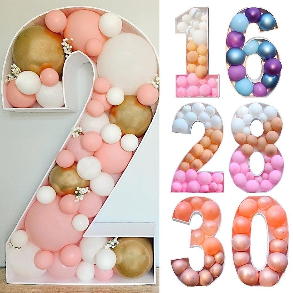 91.5CM Balloon Number Box Numbers 0-9 Marquee Balloon Frame 3D Balloon Frame Baby Shower
